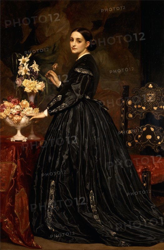 Mrs. James Guthrie [Possible monogrammed signature lower right on top of chair leg], Frederic Leighton, 1830-1896, British