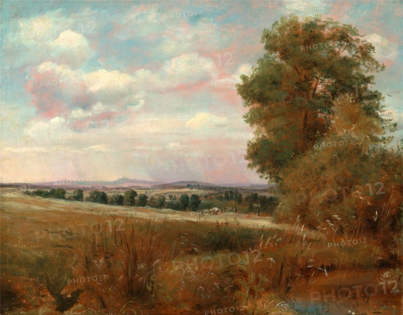 Landscape at Hampstead, with Harrow in the Distance Looking over to Harrow, Lionel Constable, 1828-1887, British
