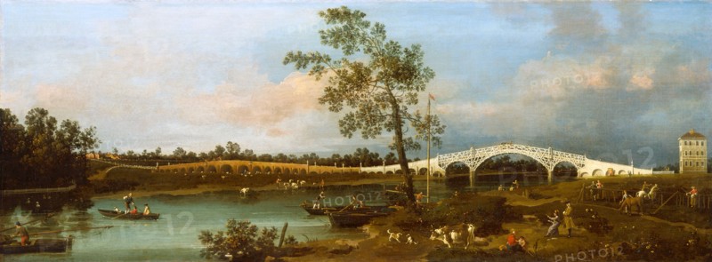 Old Walton Bridge, Canaletto, 1697-1768, Italian