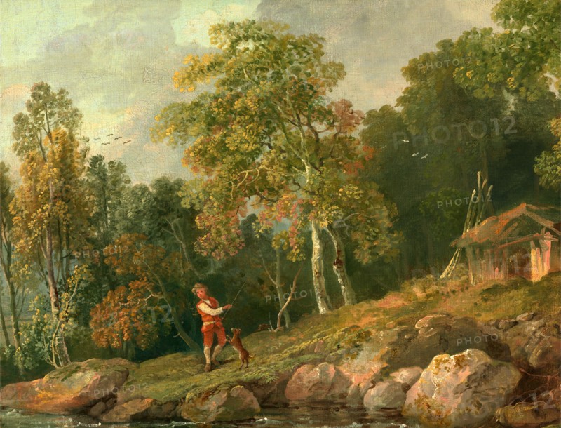 Wooded Landscape with a Boy and his Dog, George Barret, ca. 1728/32-1784, British