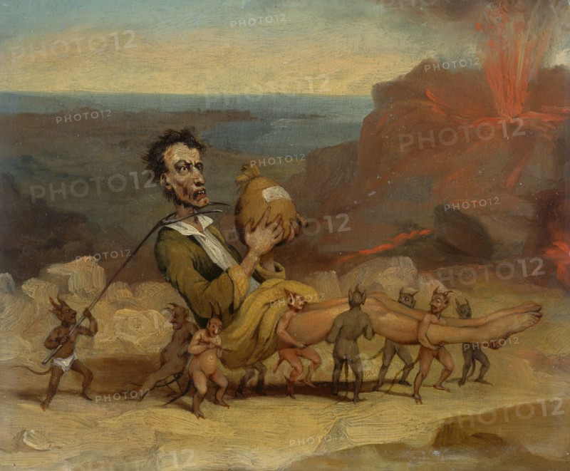 A Caricature of Edward Bulwer Lytton (1803-1873), Hablot Knight Browne 'Phiz', 1815-1892, British