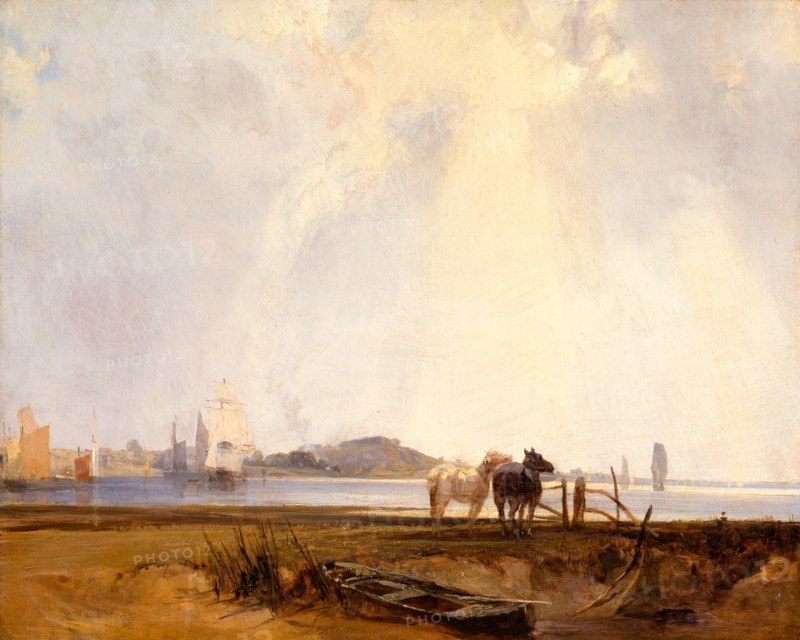 Landscape near Quilleboeuf, France Near Quilleboeuf, c.1824-25 Near Quilleboeuf, Richard Parkes Bonington, 1802-1828, British