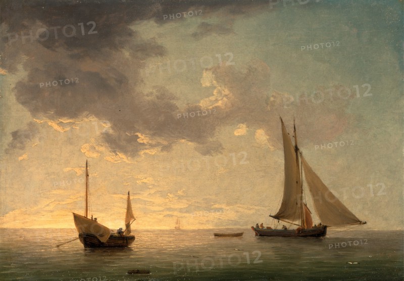 A Lugger and a Smack in Light Airs Signed, lower left: "C. B.", Charles Brooking, 1723-1759, British