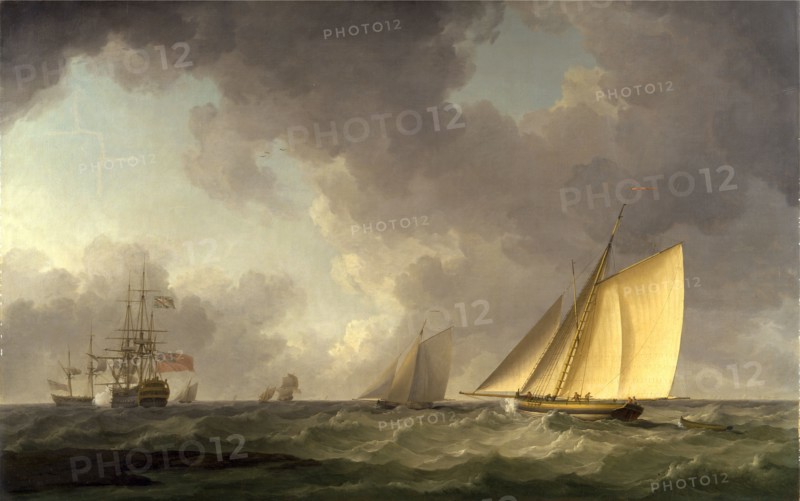 Cutter Close Hauled in a Fresh Breeze, with Other Shipping, Charles Brooking, 1723-1759, British