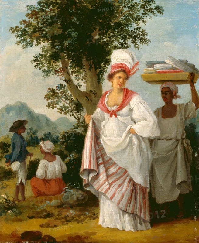 West Indian Creole woman, with her Black Servant A West Indian Creole Woman Attended by her Black Servant, c.1780, Agostino Brunias, 1728-1796, Italian