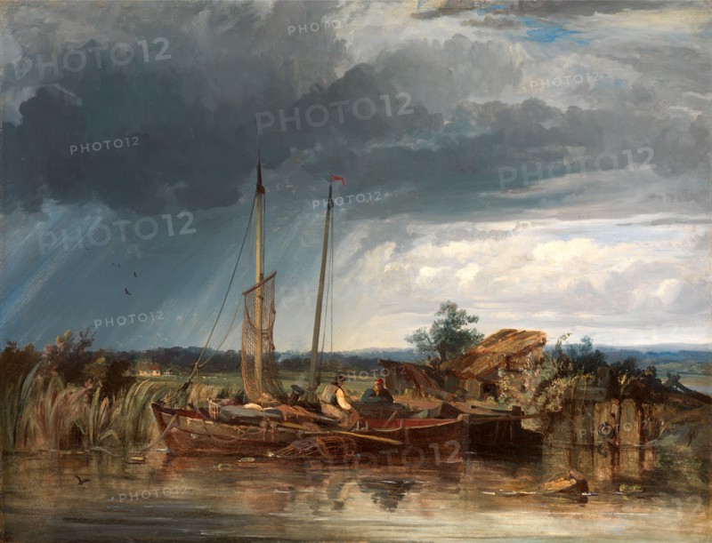 Two Fishing Boats on the Banks of Inland Waters Signed and dated, lower left: "G. C. 1831", George Chambers, 1803-1840, British