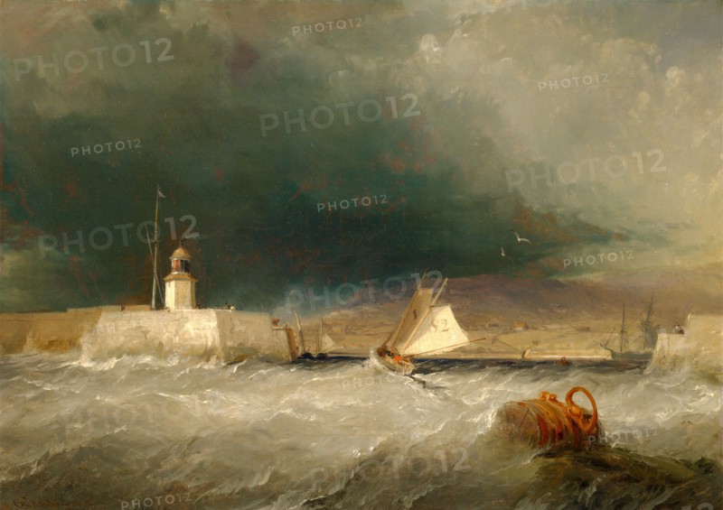 Port on a Stormy Day Signed and dated, lower left: "G. Chambers 1835", George Chambers, 1803-1840, British