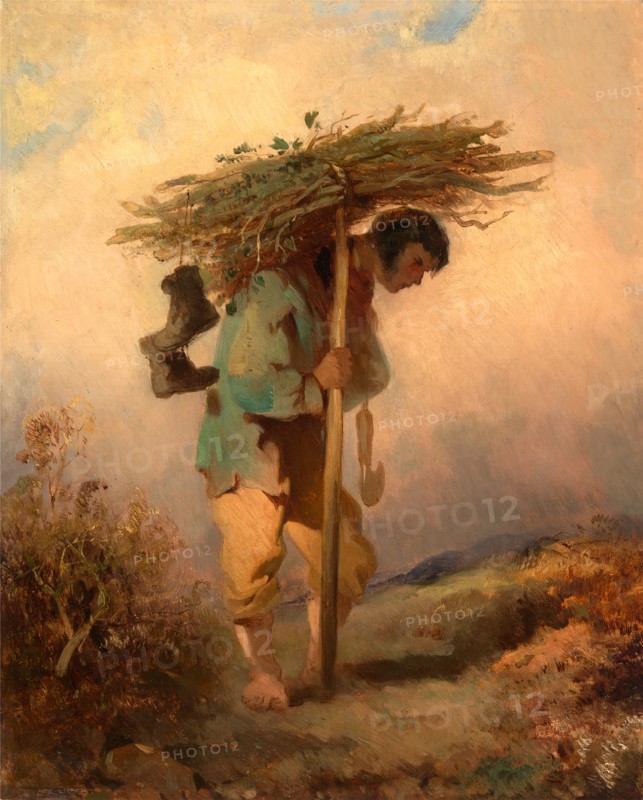 A Man Carrying Faggots, George Chinnery, 1774-1852, British