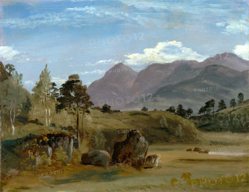 Mountain Landscape, possibly in the Lake District A Mountainous Landscape Called 'Keswick Lake' Keswick Lake, Lionel Constable, 1828-1887, British