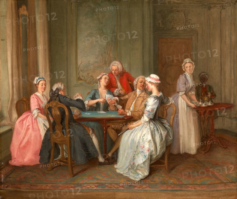 A Game of Quadrille, Hubert-FranÃ§ois Gravelot, 1699-1773, French