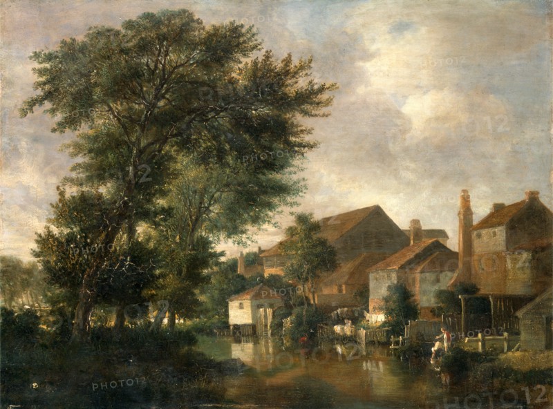 The River Wensum, Norwich The Wensum at Thorpe: Boys Bathing Bathing Scene The Wensum, Norwich, John Crome, 1768-1821, British