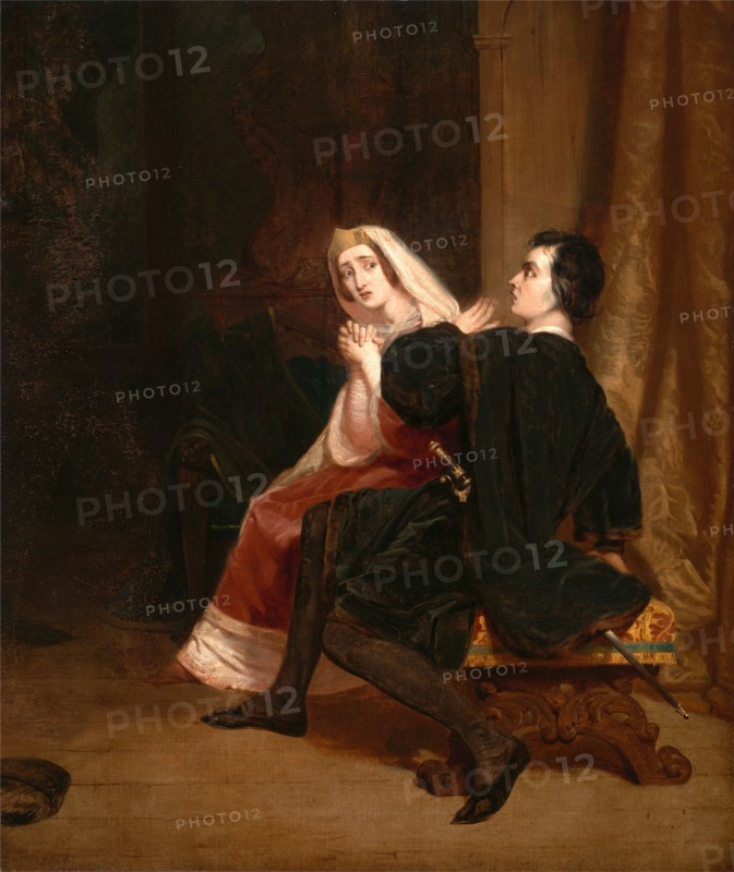 Hamlet and his Mother; The Closet Scene Dated in red paint, lower left: "PINXIT 1846", Richard Dadd, 1817-1886, British