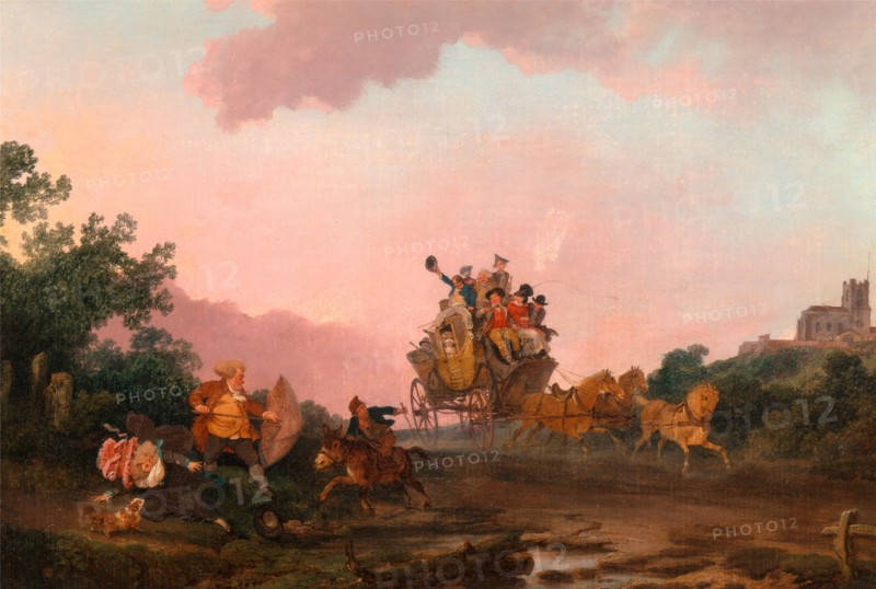 Revellers on a Coach, Philippe-Jacques de Loutherbourg, 1740-1812, French