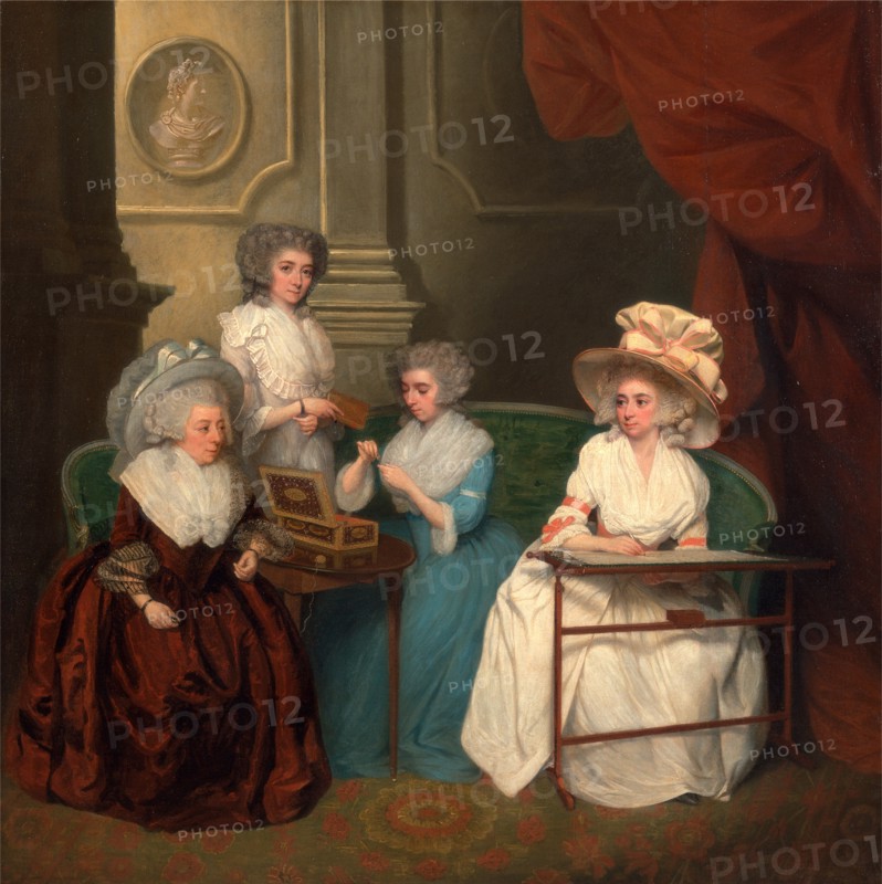 Lady Jane Mathew and Her Daughters, unknown artist, 18th century, British