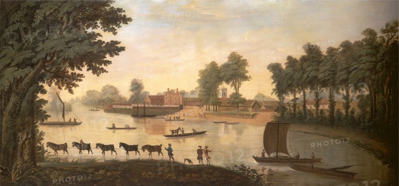 View of Shepperton on the River Thames, unknown artist, 18th century, British