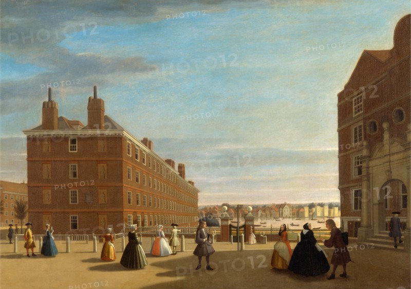 The Paper Buildings, Inner Temple, London View of the Paper Buildings in the Temple, London View of the Paper Mills in the Temple, London, unknown artist, 18th century, British
