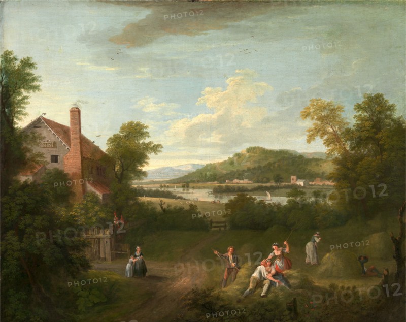 Landscape with Farmworkers, George Lambert, 1700-1765, British