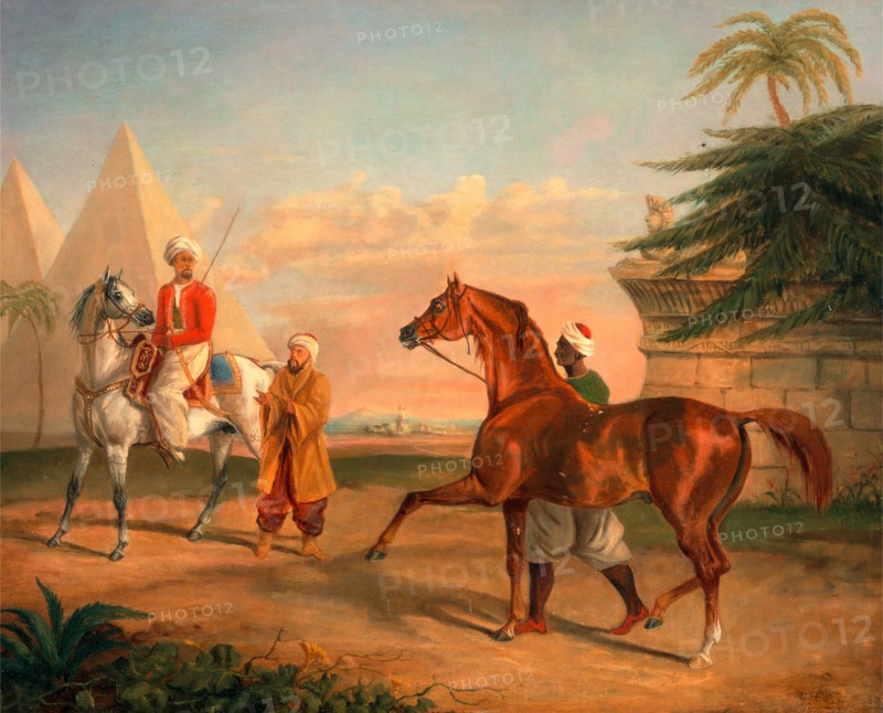 Mameluke purchasing an Arabian stallion A Mameluke Purchasing an Arab Stallion From a Horse Dealer Signed in brown paint, lower right: "J.H. Lam [...] [underlined]", George Henry Laporte, 1799-1873, British