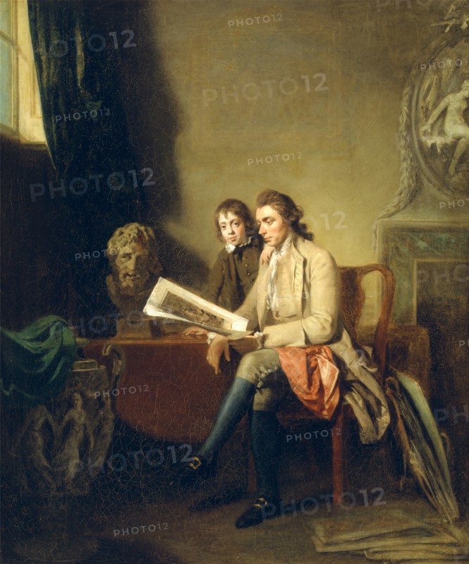 Portrait of a Man and a Boy Looking at Prints Gentleman and Boy Looking at Prints, John Hamilton Mortimer, 1740-1779, British