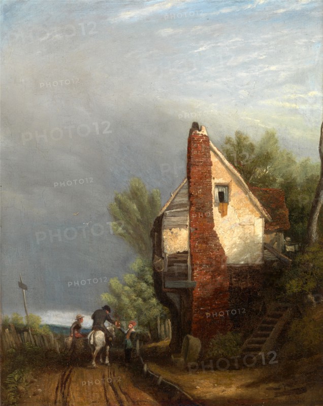 An Old Gable Inscribed in brown paint, lower left (rail of frame): "AN OLD GABLE" and right: "EXHIBITED AT R.A. 1811." Signed in brown paint, lower left: "WM [?]", William Mulready, 1786-1863, Irish