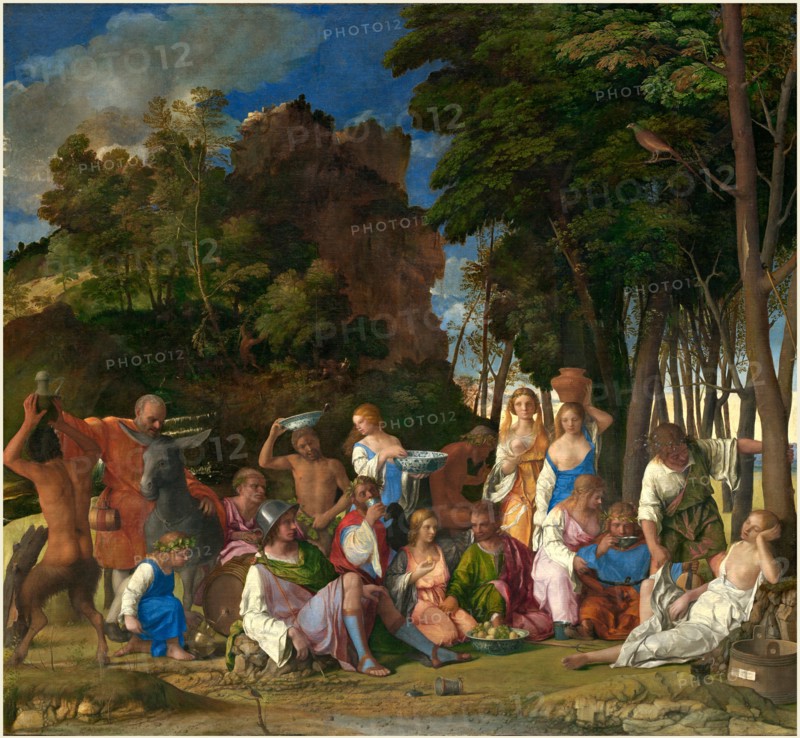 Giovanni Bellini and Titian, Italian (c. 1430-1435-1516), The Feast of the Gods, 1514-1529, oil on canvas