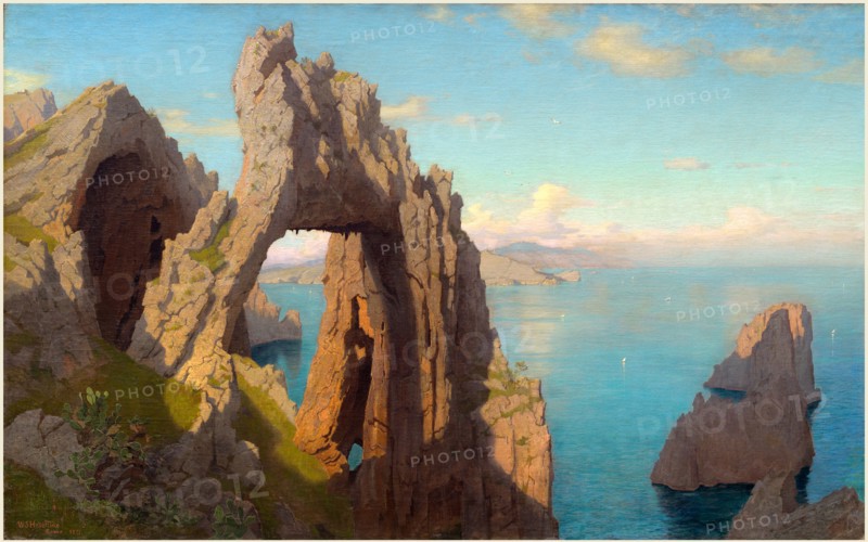 William Stanley Haseltine, Natural Arch at Capri, American, 1835-1900, 1871, oil on canvas