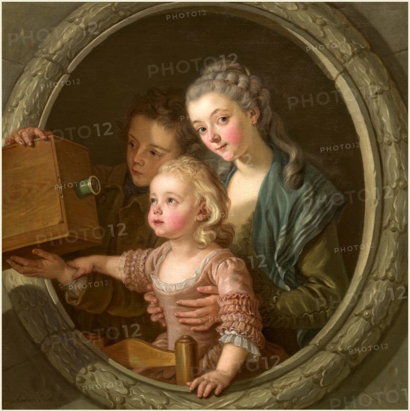 Charles Amédée Philippe Van Loo, The Camera Obscura, French, 1719-1795, 1764, oil on canvas