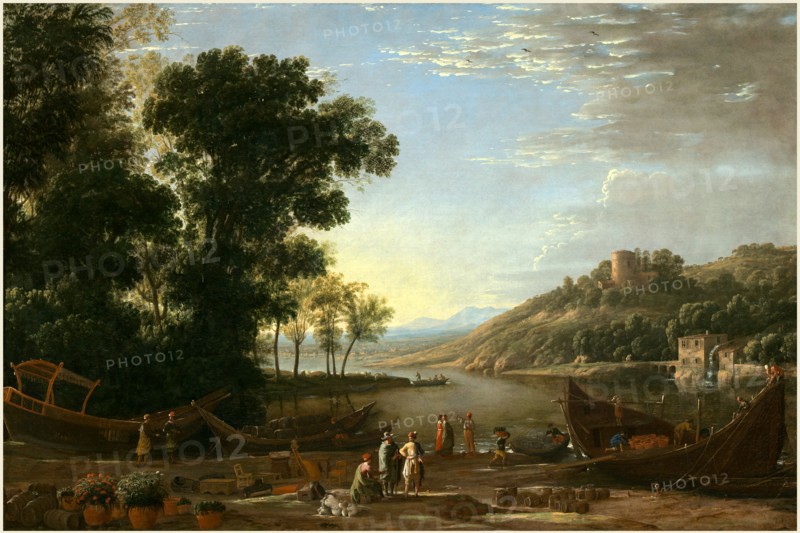 Claude Lorrain, French (1604-1605-1682), Landscape with Merchants, c. 1629, oil on canvas