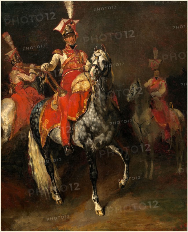 Théodore Gericault, French (1791-1824), Mounted Trumpeters of Napoleon's Imperial Guard, 1813-1814, oil on canvas