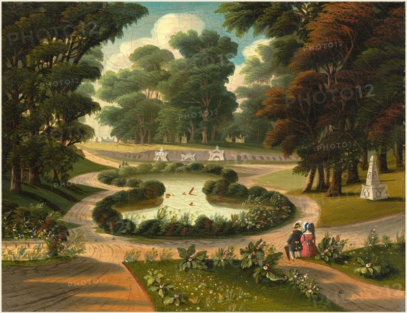 Thomas Chambers, American (1808-1866 or after), Mount Auburn Cemetery, mid 19th century, oil on canvas