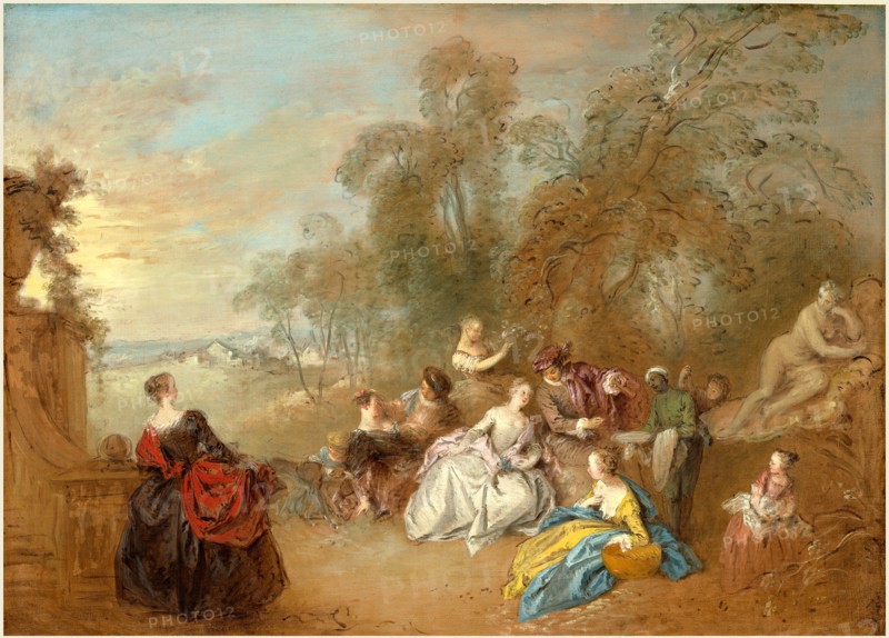 Jean-Baptiste Joseph Pater, French (1695-1736), On the Terrace, c. 1730-1735, oil on canvas