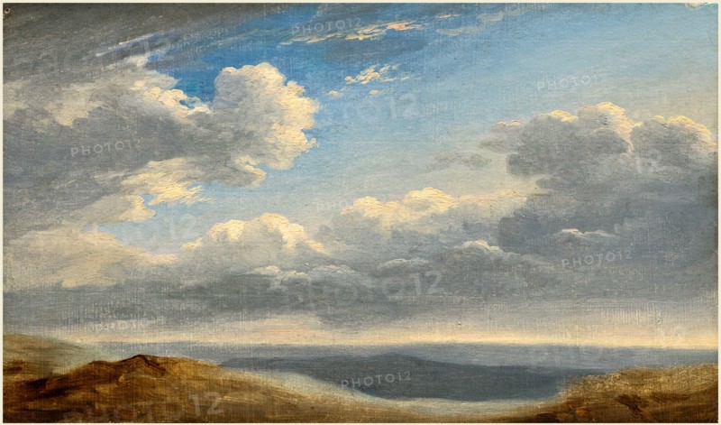 Pierre-Henri de Valenciennes, French (1750-1819), Study of Clouds over the Roman Campagna, c. 1782-1785, oil on paper on cardboard