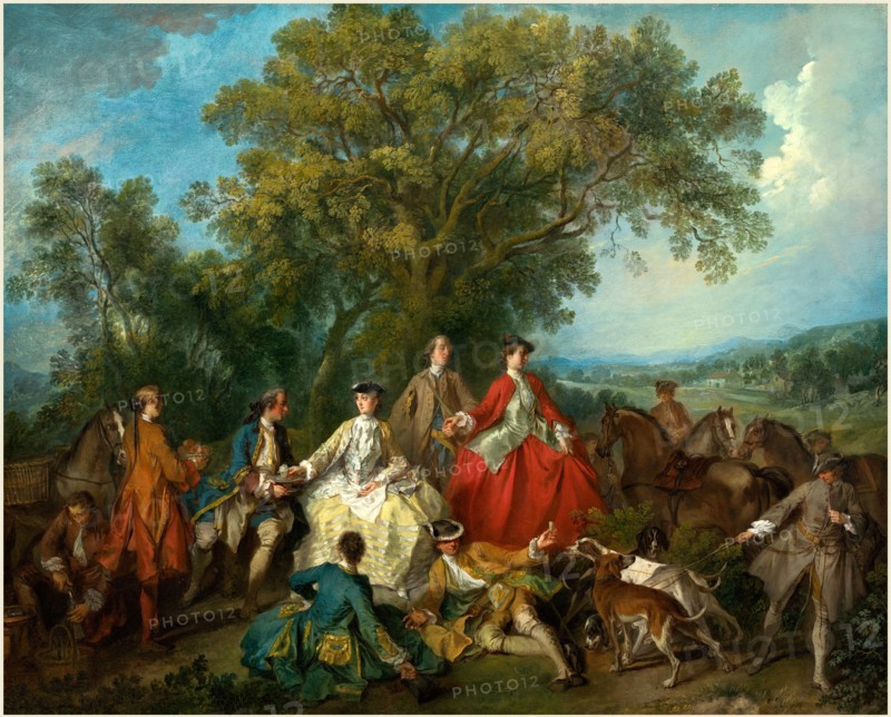 Nicolas Lancret, French (1690-1743), Picnic after the Hunt, probably c. 1735-1740, oil on canvas