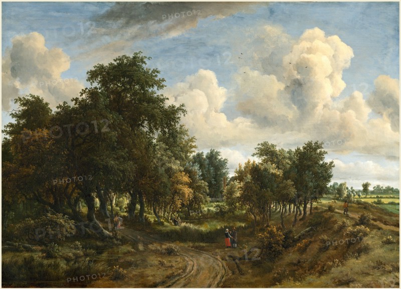 Meindert Hobbema, Dutch (1638-1709), A Wooded Landscape, 1663, oil on canvas