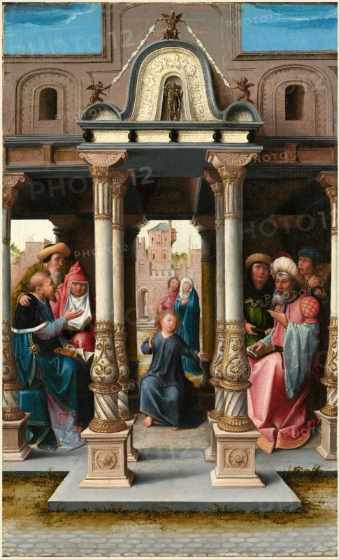 Bernard van Orley (Netherlandish, c. 1488-1541), Christ among the Doctors [obverse], c. 1513, oil on panel