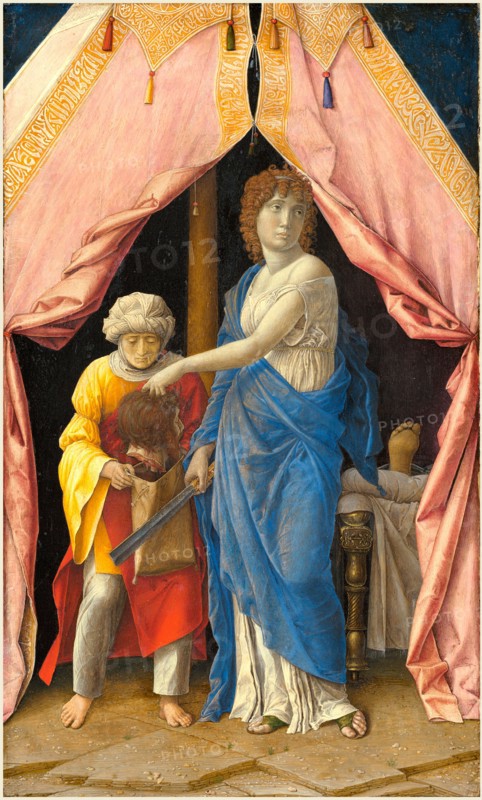 Andrea Mantegna or Follower (Possibly Giulio Campagnola), Italian (c. 1431-1506), Judith with the Head of Holofernes, c. 1495-1500, tempera on panel