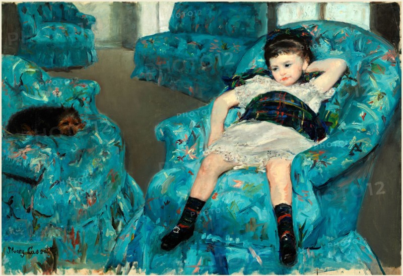 Mary Cassatt, American (1844-1926), Little Girl in a Blue Armchair, 1878, oil on canvas