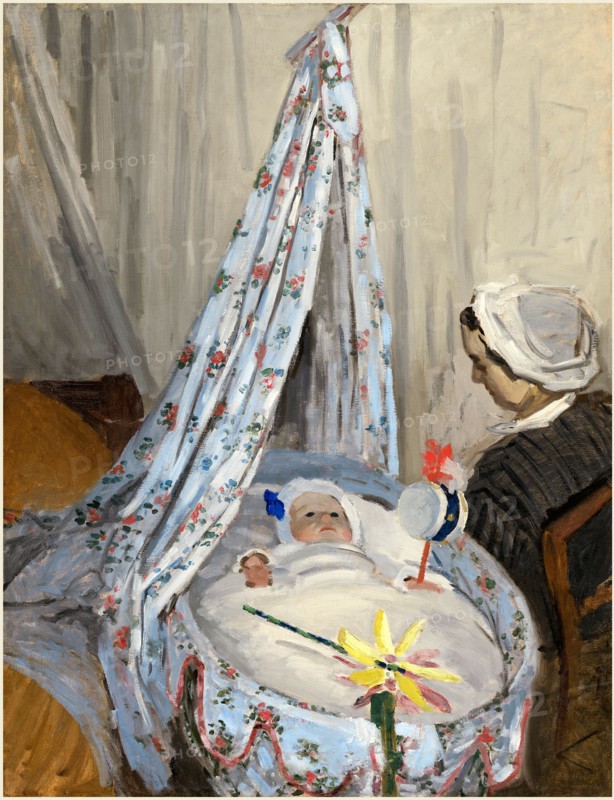 Claude Monet, French (1840-1926), The Cradle-Camille with the Artist's Son Jean, 1867, oil on canvas