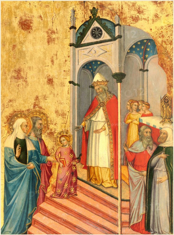 Andrea di Bartolo, Italian (documented from 1389-died 1428), The Presentation of the Virgin, c. 1400, tempera on panel