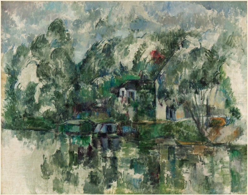 Paul Cézanne, French (1839-1906), At the Water's Edge, c. 1890, oil on canvas
