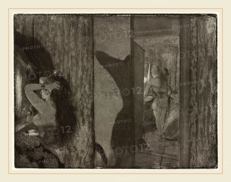 Edgar Degas, Actresses in Their Dressing Rooms (Loges d'actrices), French, 1834-1917, c. 1879-1880, etching and aquatint