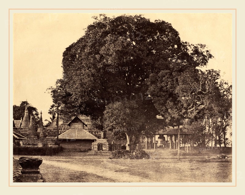 Linnaeus Tripe, Rangoon: Great Bell of the [Shwe Dagon] Pagoda, British, 1822-1902, November 1855, salted paper print