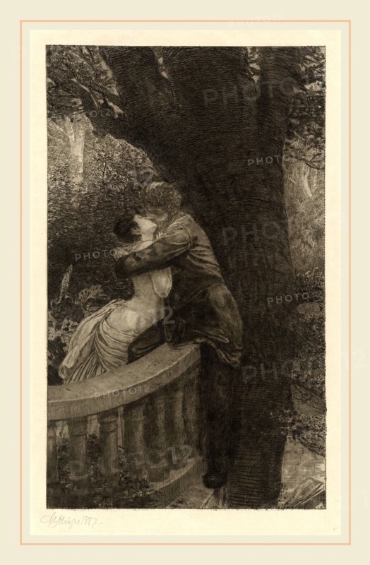 Max Klinger, In the Park (Im Park): pl.4, German, 1857-1920, 1878, etching