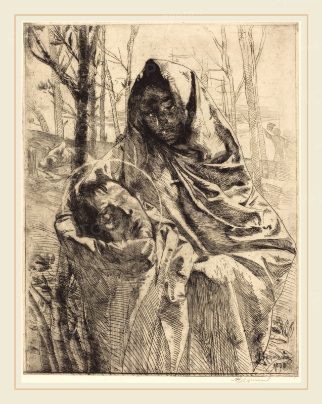 Albert Besnard, French (1849-1934), A Martyr, 1883, etching