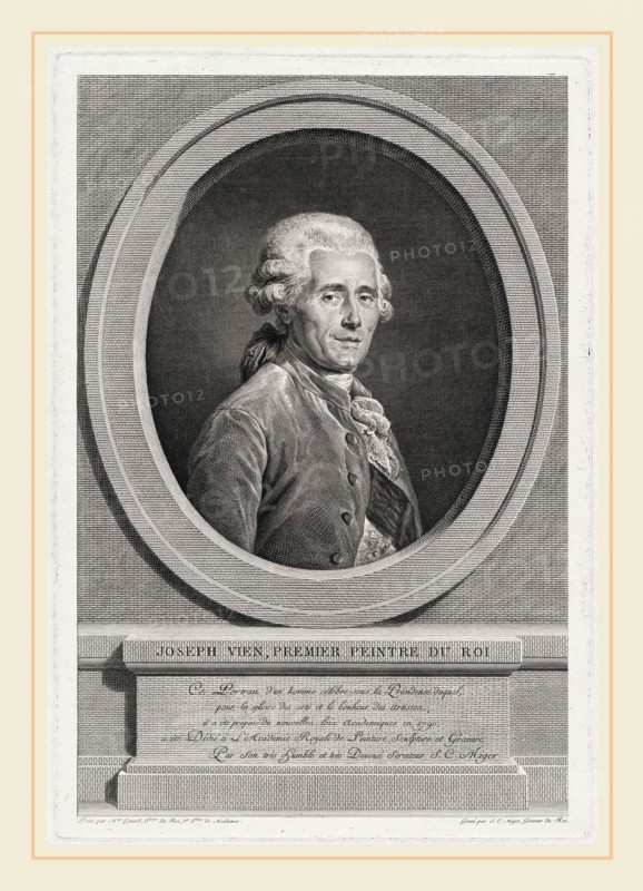 Simon Charles Miger after AdélaÃ¯de Labille-Guiard, Joseph Vien, French, 1736-1820, in or after 1790, engraving on heavy laid paper