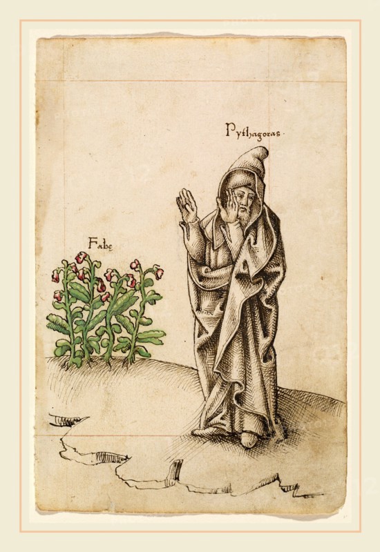 French early 16th century, "Do Not Eat Beans" [fol. 25 recto], 1512-1514, pen and brown ink with watercolor on laid paper