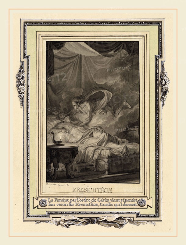 Jean-Michel Moreau, La Famine par l'ordre de Ceres ..., French, 1741-1814, 1767, pen and black ink and brush and black ink with gray wash