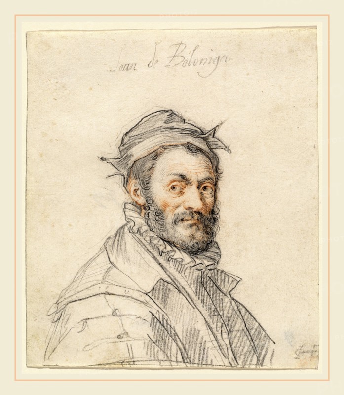 Joseph Heintz the Elder, Swiss (1564-1609), Giovanni da Bologna, c. 1587, black and red chalks on laid paper