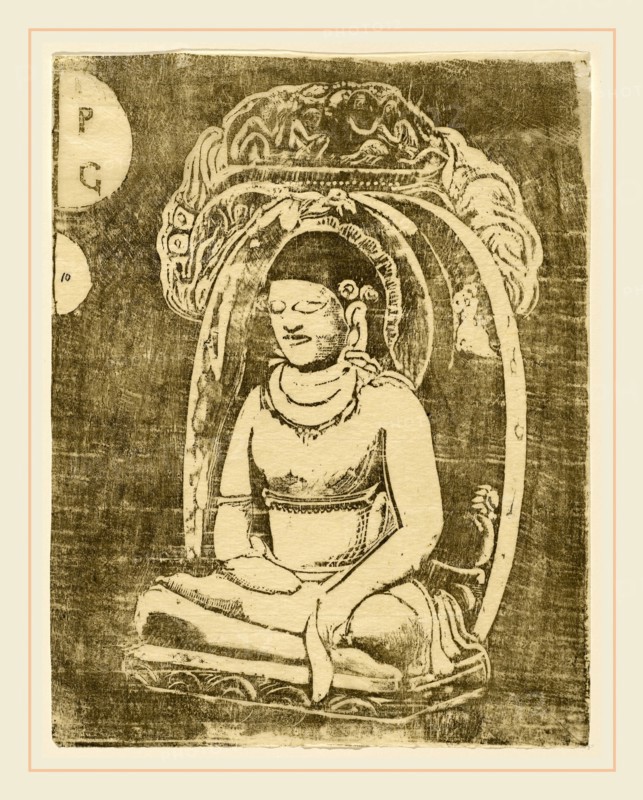 Paul Gauguin, French (1848-1903), Bouddha (Buddha), in or after 1895, woodcut in brown-black on japan paper