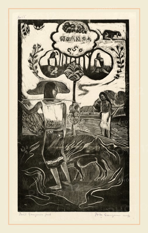 Paul Gauguin, French (1848-1903), Noa Noa (Fragrant, Fragrant), 1894-1895, woodcut printed in black and gray by Pola Gauguin in 1921
